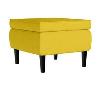 Vidaxl taburete con patas de madera terciopelo amarillo