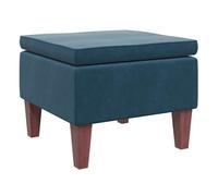 Vidaxl taburete con patas de madera terciopelo azul