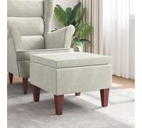 vidaXL Taburete con patas de madera terciopelo crema