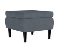 vidaXL Taburete con patas de madera, terciopelo gris oscuro