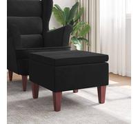 vidaXL Taburete con patas de madera terciopelo negro