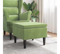 vidaXL Taburete con patas de madera terciopelo verde claro