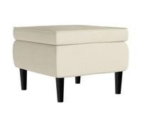 vidaXL Taburete con patas de madera y terciopelo color crema