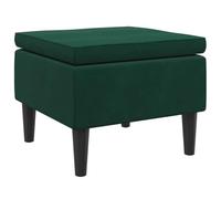vidaXL Taburete con Patas Reposapiés Otomana Sofá Butaca Asiento Silla Salón Sala de Estar Acolchado Suave de Terciopelo Verde Oscuro Madera