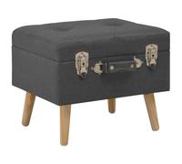 vidaXL Taburete de almacenamiento Asiento con arcón 40 cm Gris oscuro Tela
