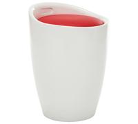 vidaXL Taburete de almacenamiento de cuero sintético blanco y rojo
