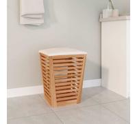 vidaXL Taburete de baño madera maciza de nogal 40,5x40,5x56 cm