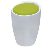 vidaXL Taburete de cuero sintético blanco blanco y verde