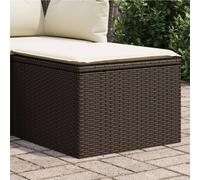 vidaXL Taburete de jardín con cojín ratán sintético marrón 55x55x37 cm
