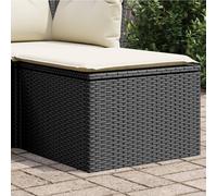 vidaXL Taburete de jardín – Ratán sintético negro, cojín con funda extraíble 55x55x37 cm