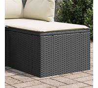 vidaXL Taburete de jardín de ratán sintético para patio y terraza con cojín, negro 55x55x37 cm
