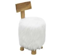 vidaXL Taburete de madera maciza de teca blanco