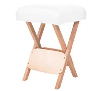 vidaXL Taburete de masaje plegable con asiento 12 cm de grosor blanco