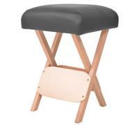 vidaXL Taburete de masaje plegable con asiento 12 cm de grosor negro