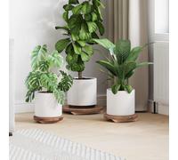 vidaXL Taburete de Planta 3 pcs Marrón Madera de Caoba