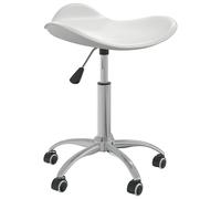 vidaXL Taburete de salón de belleza de cuero sintético blanco
