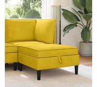 vidaXL Taburete de Sofá con Almacenamiento Amarillo Terciopelo