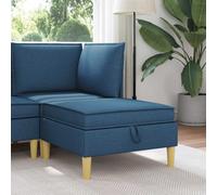 vidaXL Taburete de Sofá con Almacenamiento Azul Tela