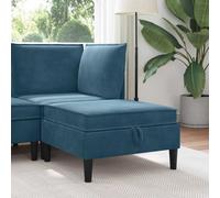 vidaXL Taburete de Sofá con Almacenamiento Azul Terciopelo
