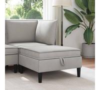 vidaXL Taburete de Sofá con Almacenamiento Gris claro Terciopelo