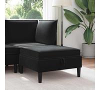 vidaXL Taburete de Sofá con Almacenamiento Negro Terciopelo