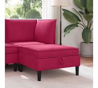 vidaXL Taburete de Sofá con Almacenamiento Rojo vino Terciopelo