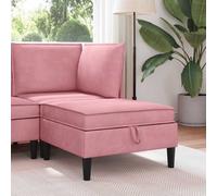 vidaXL Taburete de Sofá con Almacenamiento Rosa Terciopelo