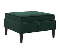 vidaXL Taburete de Sofá con Almacenamiento Verde Oscuro Terciopelo, Sala, Sofá Moderno, Asiento de Terciopelo Chic, Rectangular, Espacio Amplio, Muebles Prácticos y Elegantes