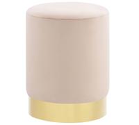 vidaXL Taburete de terciopelo 28 x 36 cm Banqueta albaricoque y dorado