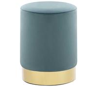 vidaXL Taburete de terciopelo 28 x 36 cm azul claro y dorado