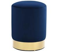 vidaXL Taburete de Terciopelo 28 x 36 cm Casa Jardín Cocina Comedor Decoración Diseño Estilo Mobiliario Mueble Asiento Banco Banqueta Banquillo Azul y Dorado