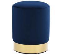 vidaXL Taburete de Terciopelo 28 x 36 cm Casa Jardín Cocina Comedor Decoración Diseño Estilo Mobiliario Mueble Asiento Banco Banqueta Banquillo Azul y Dorado