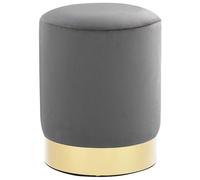 vidaXL Taburete de terciopelo 28 x 36 cm para casa y comedor – Gris oscuro y dorado