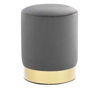 vidaXL Taburete de terciopelo 28 x 36 cm para casa y comedor – Gris oscuro y dorado