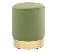 vidaXL Taburete de terciopelo verde oscuro y dorado 28 x 36 cm