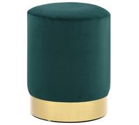 vidaXL Taburete de terciopelo 28 x 36 cm verde oscuro y dorado