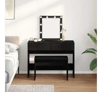vidaXL Taburete de vestidor Roble negro 70 x 35 x 45 cm