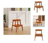 vidaXL Taburete escalonado de 2 peldaños, 40x38x50 cm, madera maciza de acacia - Taburetes plegables