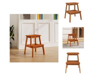 vidaXL Taburete escalonado de 2 peldaños, 40x38x50 cm, madera maciza de acacia - Taburetes plegables