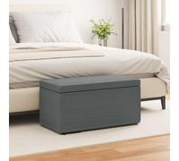 vidaXL Taburete Gris oscuro 81 x 41 x 40 cm Tela y Madera Ingeniería