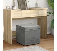 vidaXL Taburete Gris oscuro Terciopelo y Madera Fabricada
