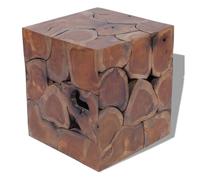 vidaXL Taburete de madera de teca maciza 40x40x45 cm marrón