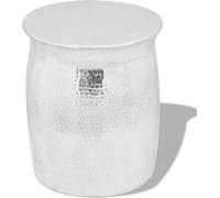 vidaXL Taburete/mesita auxiliar de aluminio plateado con acabado martillado