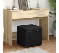 vidaXL Taburete Negro 41 x 41 x 40 cm Tela y Madera Ingeniería