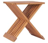 vidaXL Taburete plegable de madera maciza de teca 40x32x45 cm