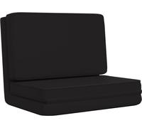 vidaXL: Taburete plegable para suelo, color , tapizado en cuero sintético
