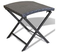vidaXL Taburete plegable ratán sintético negro