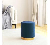 vidaXL Taburete redondo con almacenaje terciopelo 31 x 37 cm azul