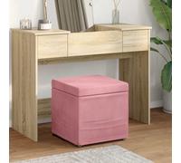 vidaXL Taburete Rosa 41 x 41 x 40 cm Terciopelo y Madera Fabricada