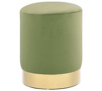vidaXL Taburete de terciopelo verde oscuro y dorado 28 x 36 cm
